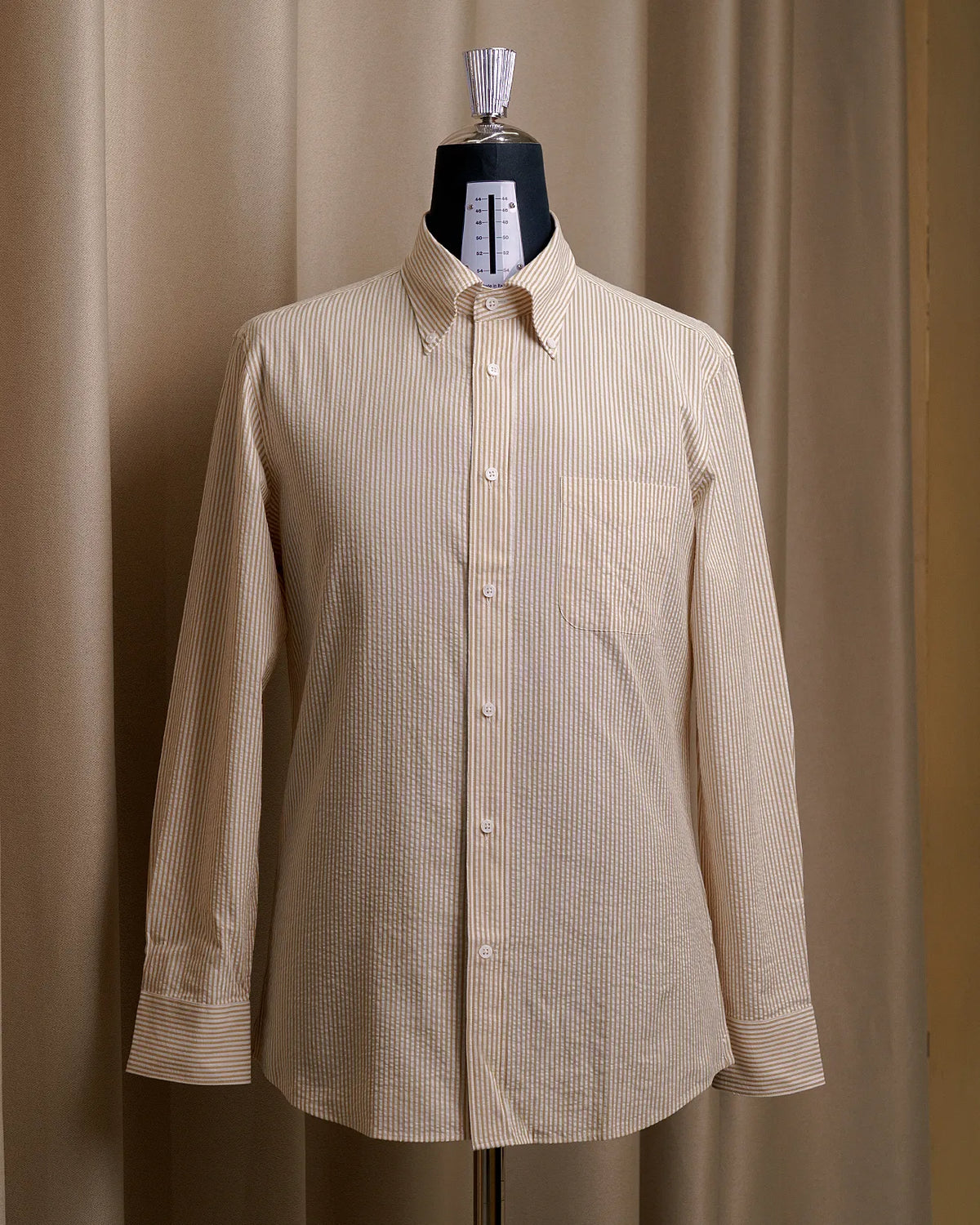 Drop6 Seersucke Button Down Coffee Shirt