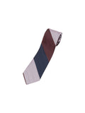 Fairfax Collective Herringbone Striped Jacquard Tie Wine