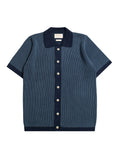 Far Afield Velzy Cardigan – Helio Stripe Navy Iris