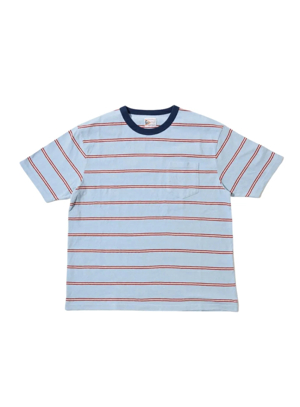 Felco Crew Pocket Tee Creser Stripe – Blue – White & Burgundy
