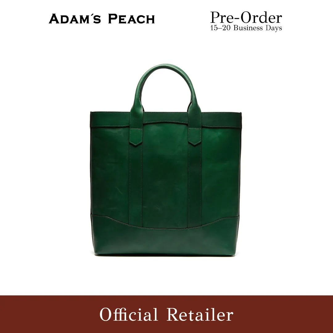 (Pre-Order) ADAM PEACH Green Leather D.L Tote Bag