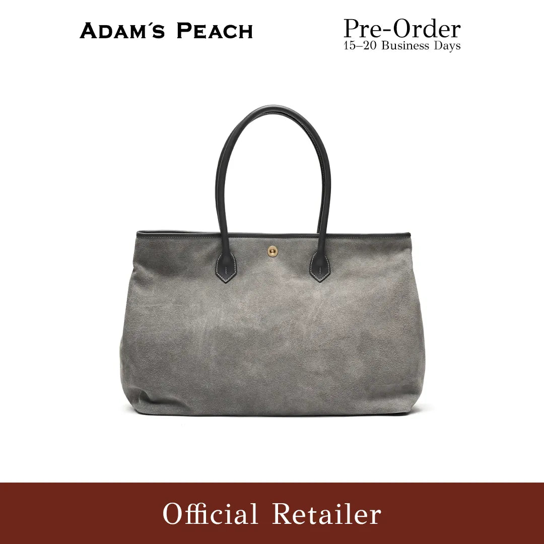 (Pre-Order) ADAM PEACH Grey Suede Tote Bag