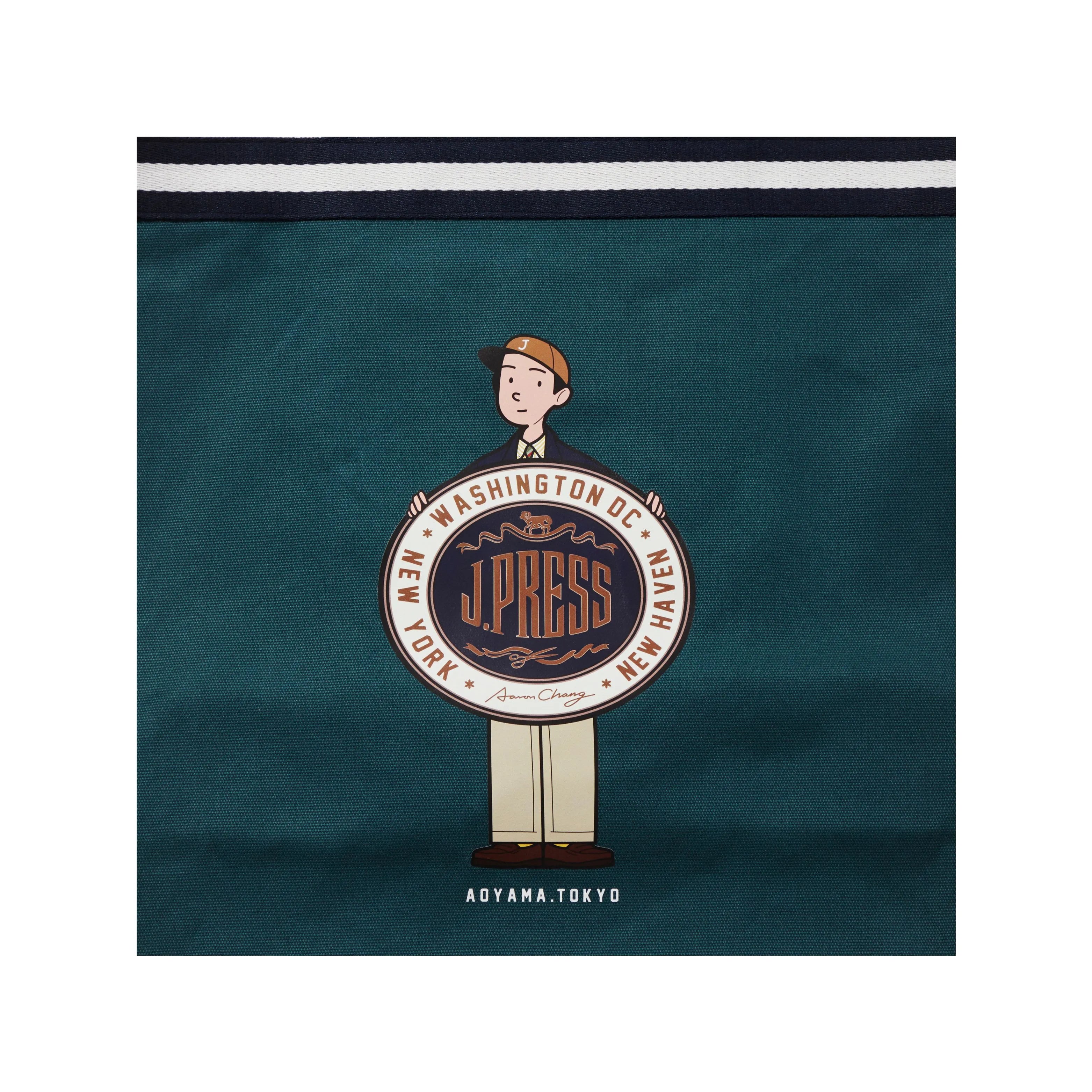 J.press Aaron Chang Unisex Illustration Tote Bag Green
