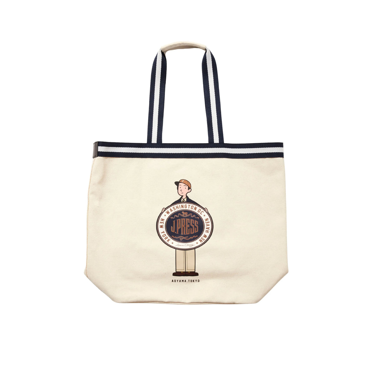 J.press Aaron Chang Unisex Illustration Tote Bag White