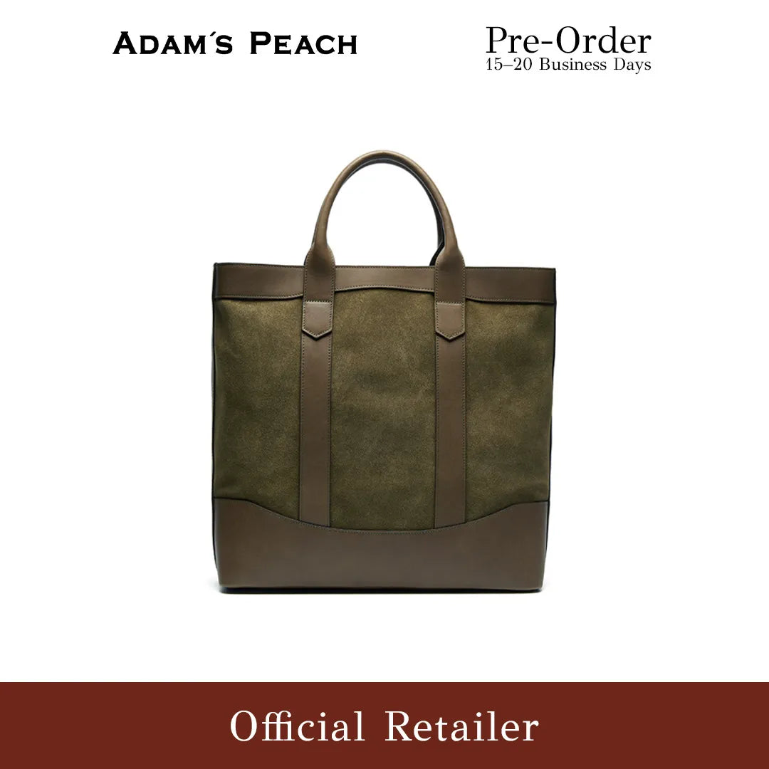 (Pre-Order) ADAM PEACH Khaki Suede D.L Tote Bag