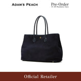 (Pre-Order) ADAM PEACH Navy Suede Tote Bag