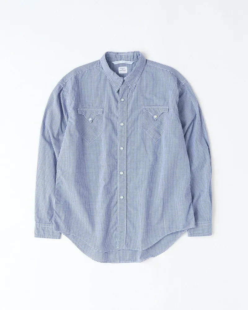 Necessary or Unnecessary Check Western Shirt Blue