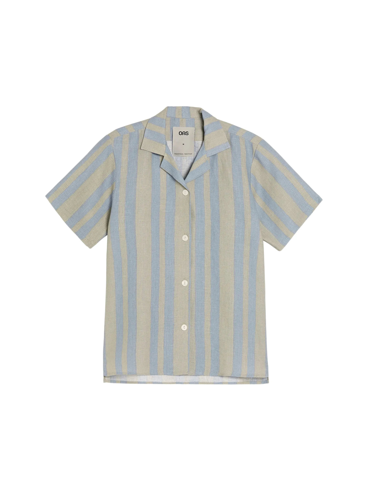 OAS Mist Strata Cuba Linen Shirt Green/Blue