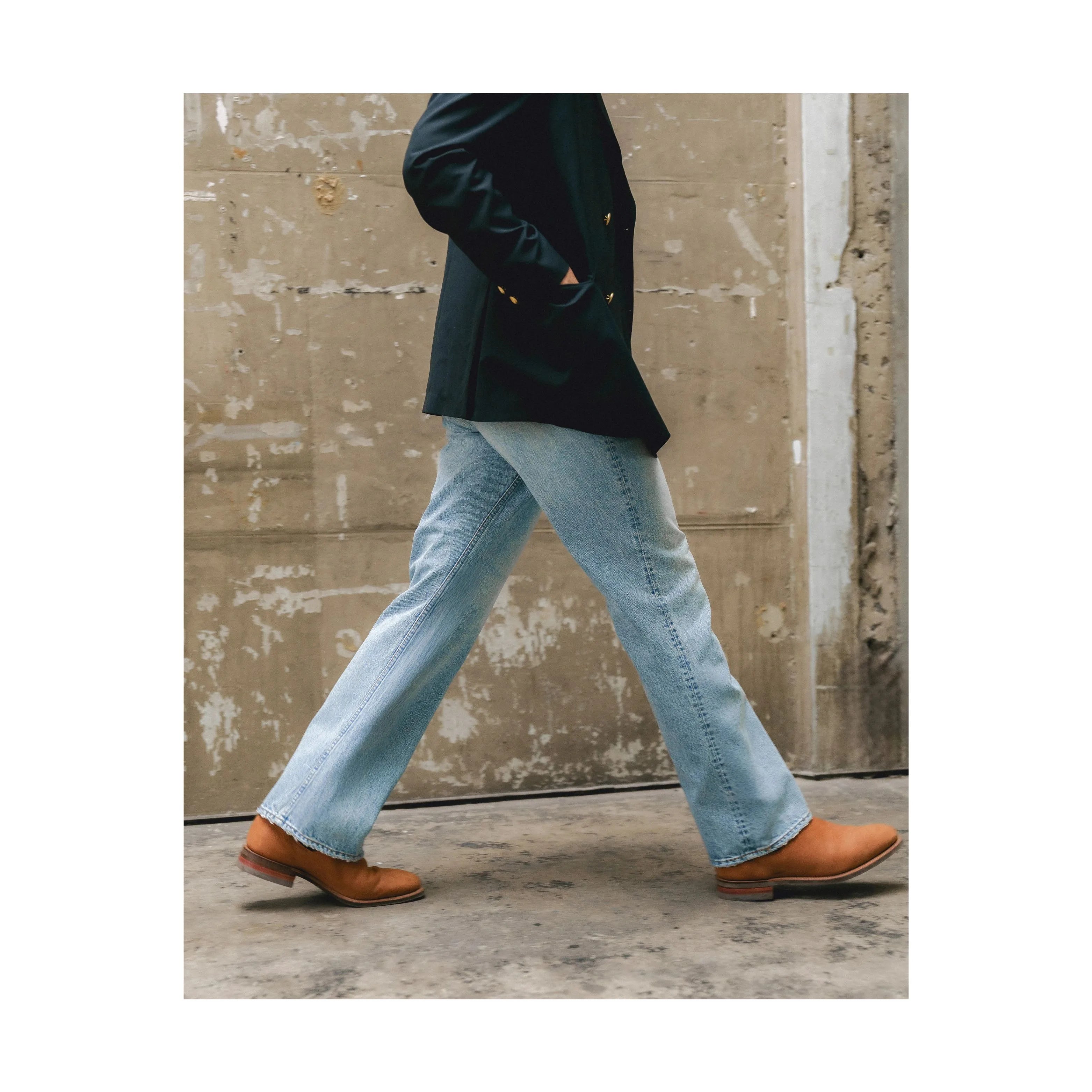 orSlow × Clothier and Sons 202 Shoe Cut Jeans Sky Blue – ยีนส์ทรงขาบานเล็กน้อย ผ้าเดนิมญี่ปุ่น ฟอกสีฟ้าอ่อน ผลิตในญี่ปุ่น