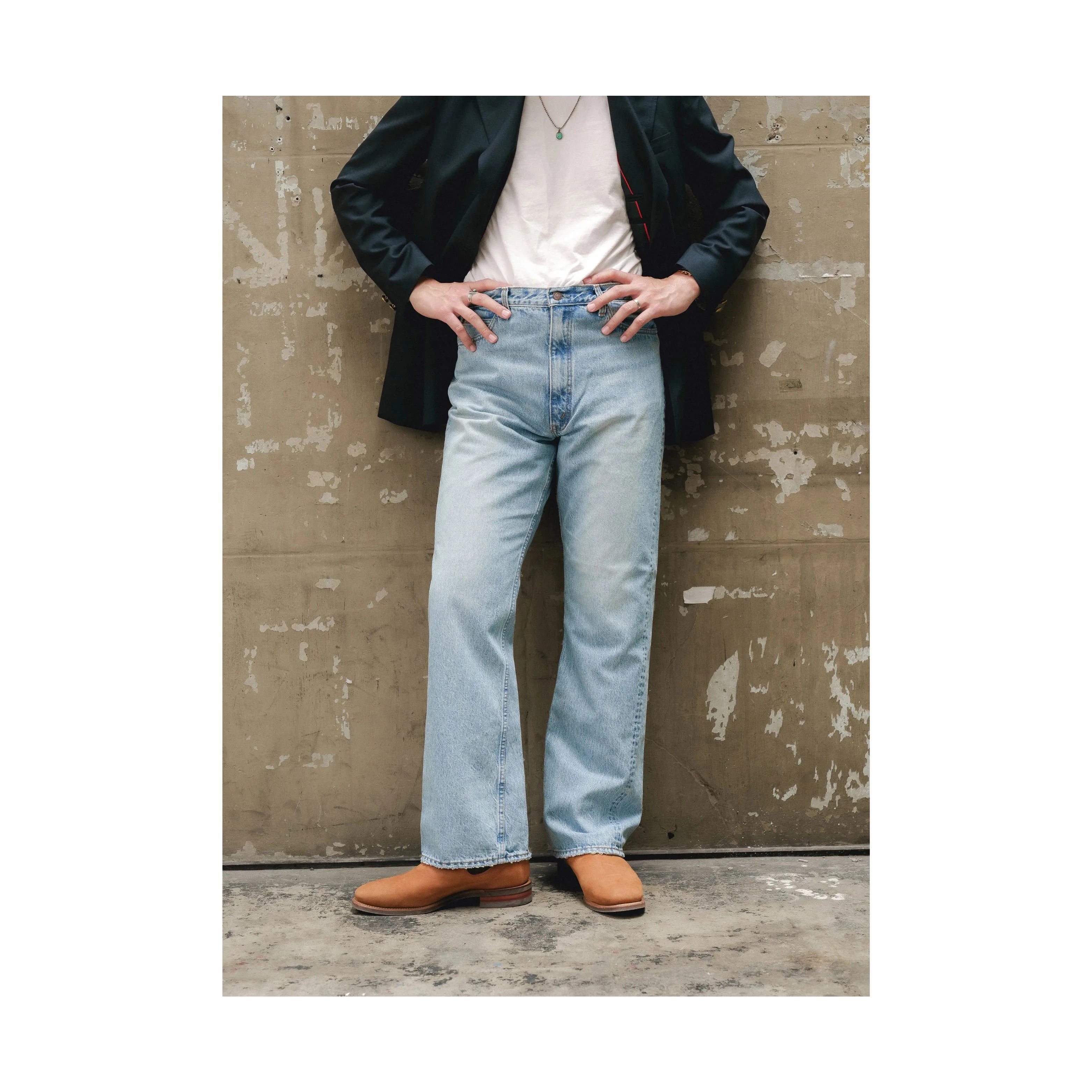 orSlow × Clothier and Sons 202 Shoe Cut Jeans Sky Blue – ยีนส์ทรงขาบานเล็กน้อย ผ้าเดนิมญี่ปุ่น ฟอกสีฟ้าอ่อน ผลิตในญี่ปุ่น