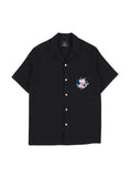 Portuguese flannel Pique Embroidery Flower Black