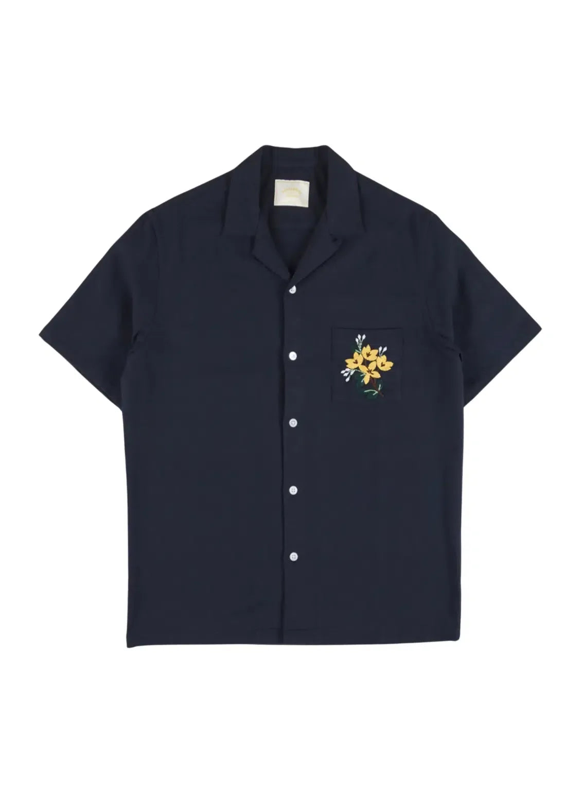 Portuguese flannel Pique Embroidery Flower Navy