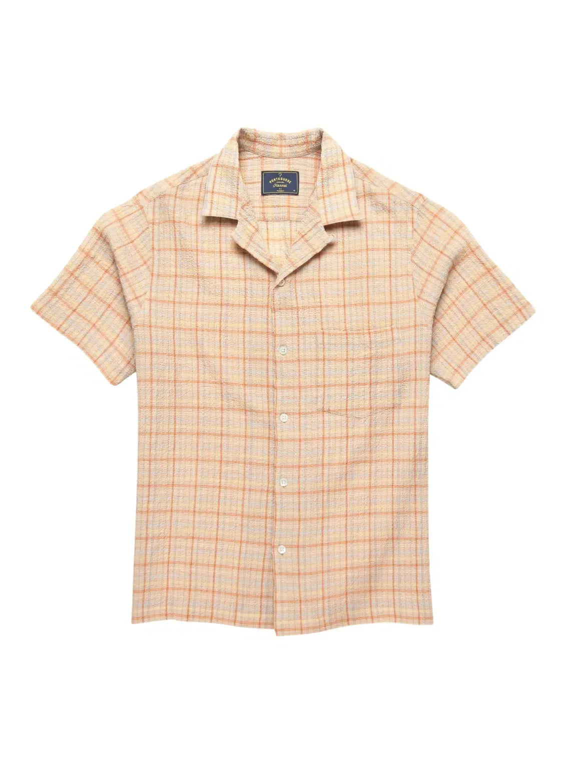 Portuguese flannel Plaid Crepe Beige