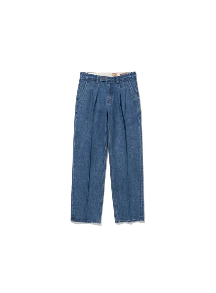 Renacts Tailored Regular Two Tuck Denim Pants M.Blue