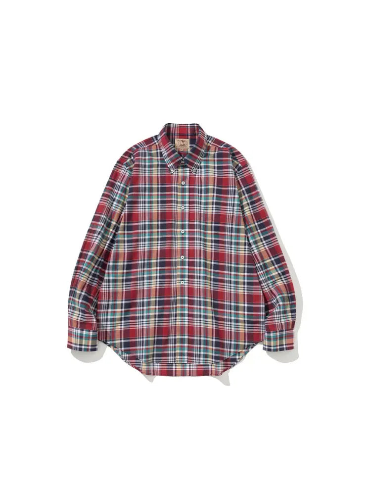 Renacts IVY Madras Button Down Shirt Red Multi