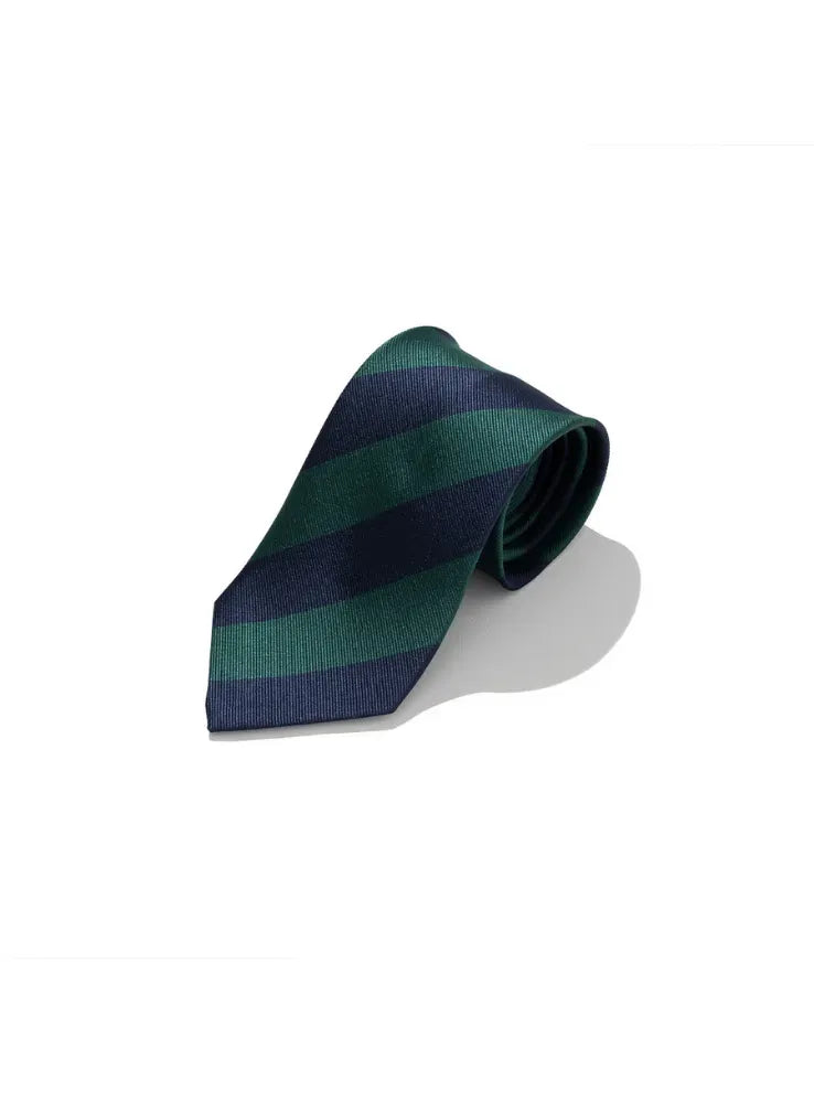 Renacts Two Tone Regimental Silk Rep Tie Green Navy