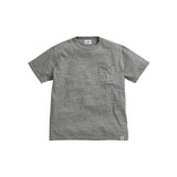 Riding High Custom LW Pocket S/S Tee R185-0101B Mix Gray front view – cotton pocket T-shirt made in Japan เสื้อยืดกระเป๋าหน้า ผลิตในญี่ปุ่น
