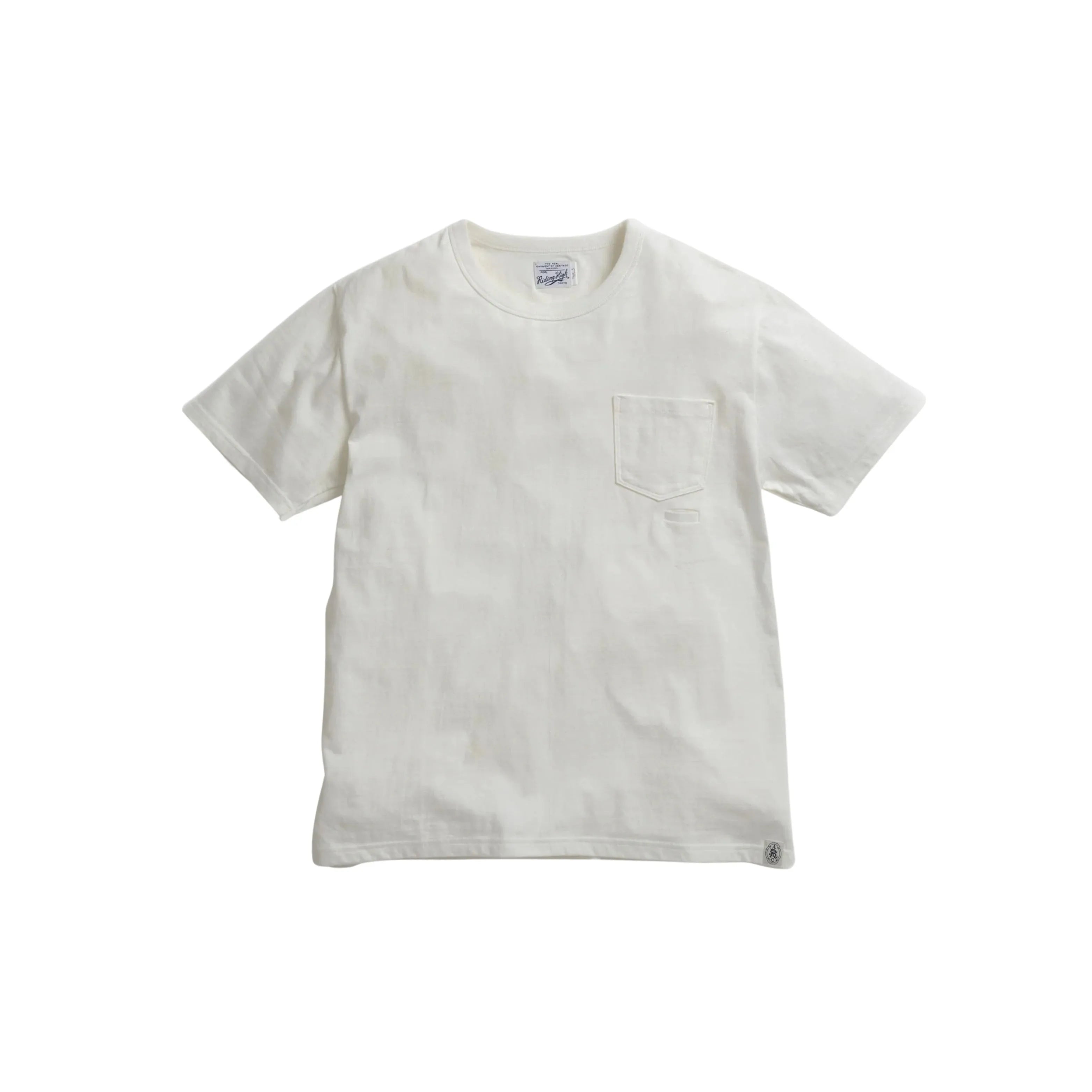 เสื้อยืดกระเป๋าหน้า Riding High Custom LW Pocket S/S Tee R185-0101B White – cotton pocket T-shirt made in Japan เ