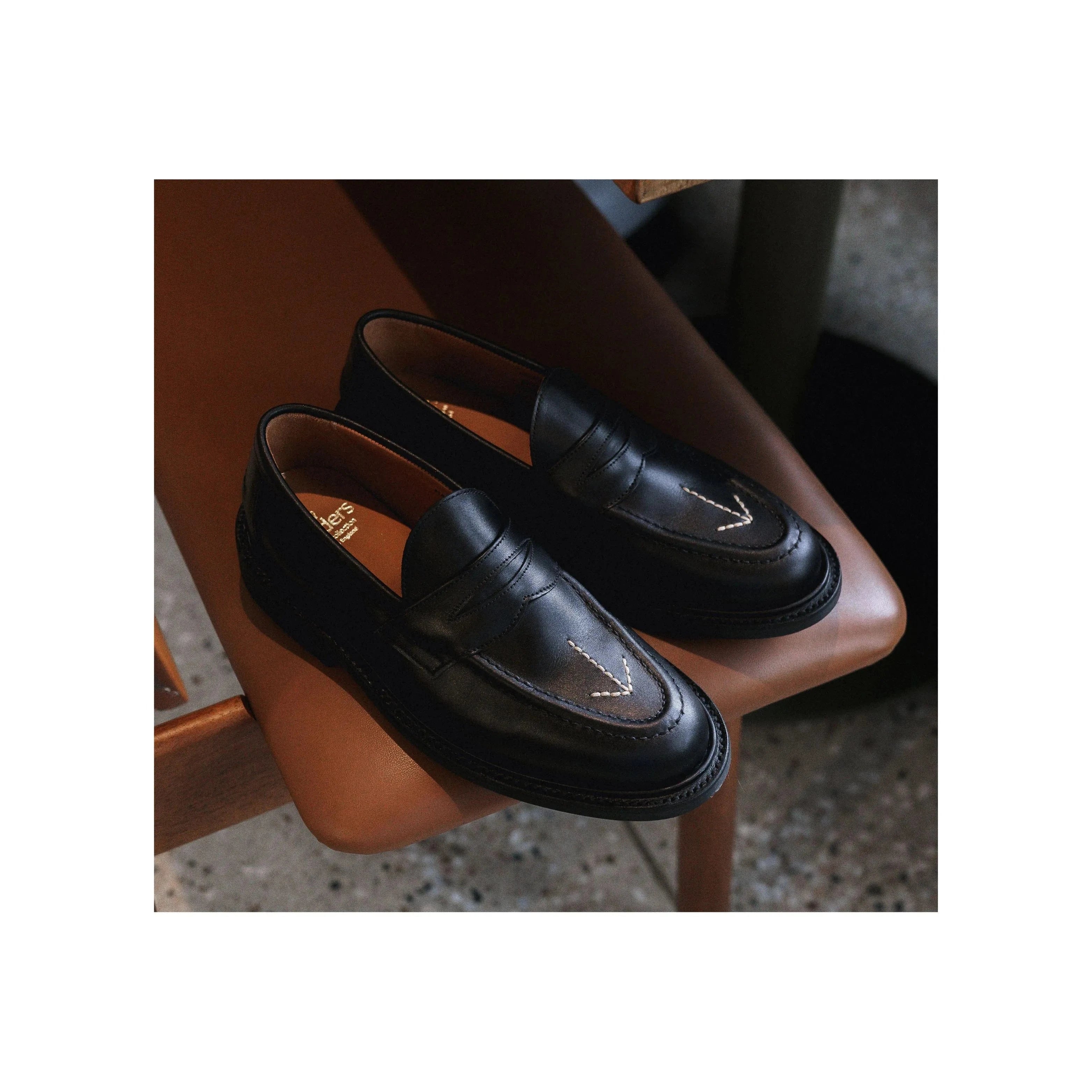 Sanders 3014bc Broad Arrow Penny Loafer Black