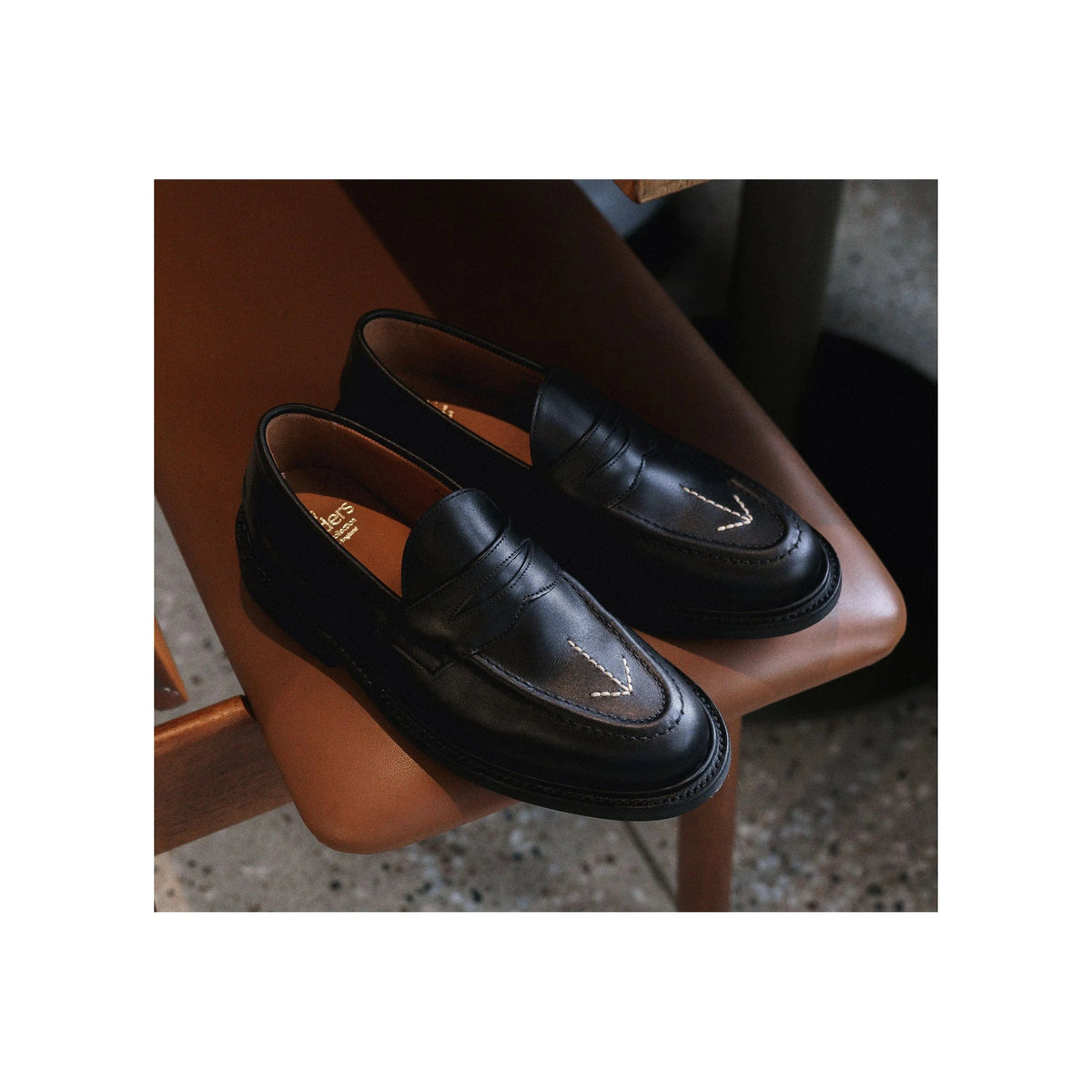 Sanders 3014bc Broad Arrow Penny Loafer Black
