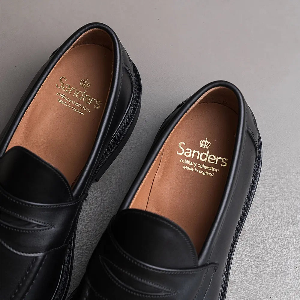 Sanders Broad Arrow Penny Loafer Black