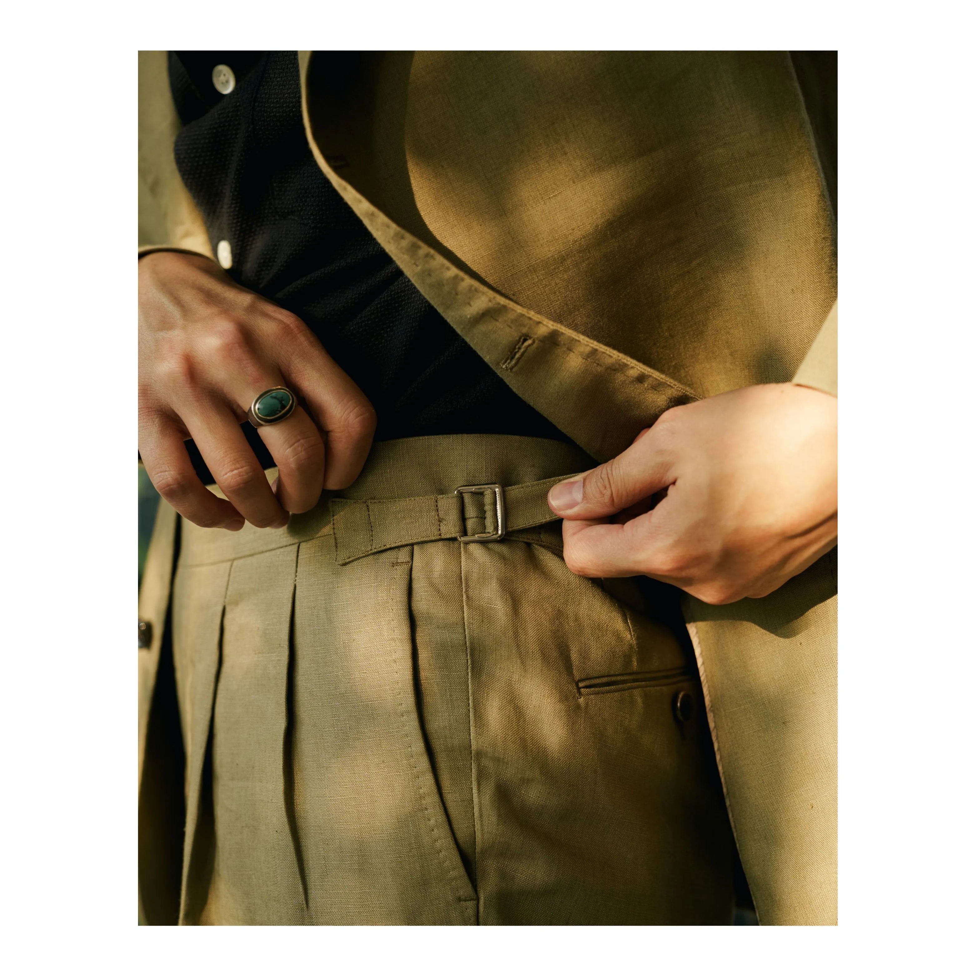 CSJ-02 Spence Bryson Linen Suit and Jacket Made by Ring Jacket Sage