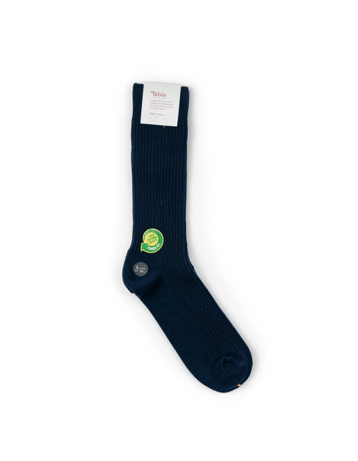 Tabio Power Rib Mid Calf Socks Navy