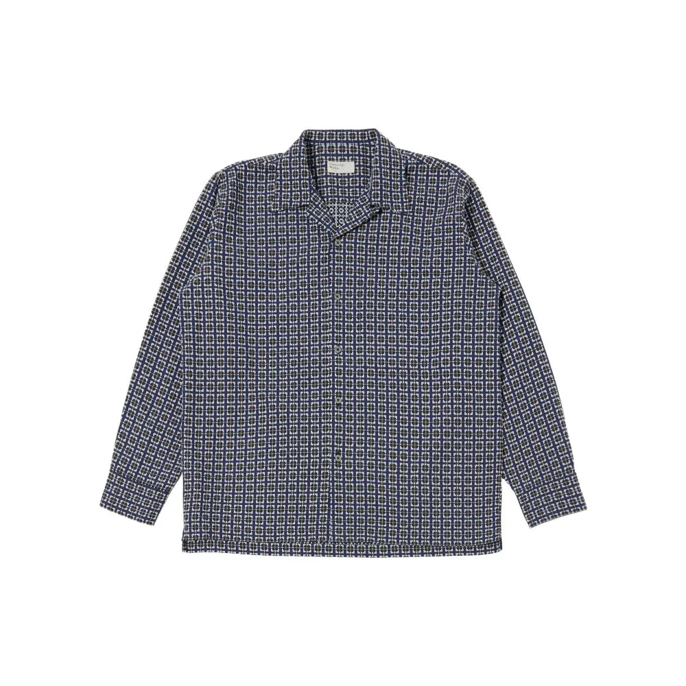 Universal Works Oscar Cotton L/S Camp Shirt Navy
