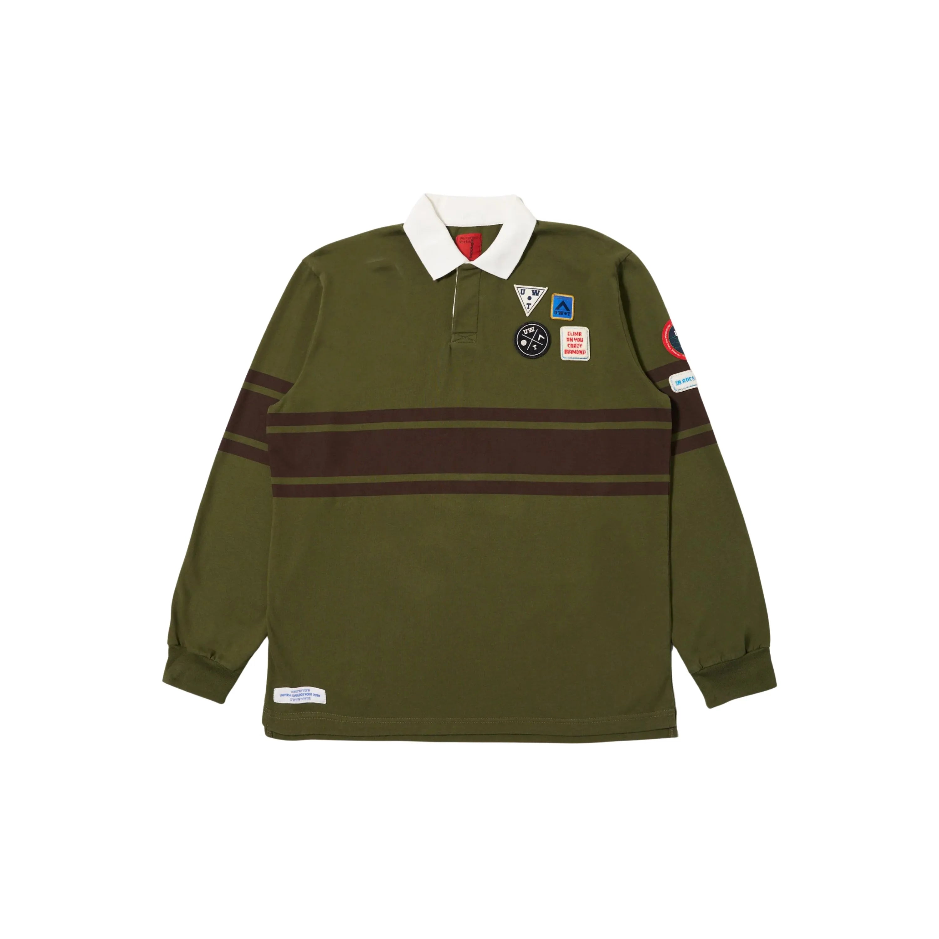 Universal Works Topologie x Universal Works MW Organic Cotton Rugby Shirt Olive/Brown