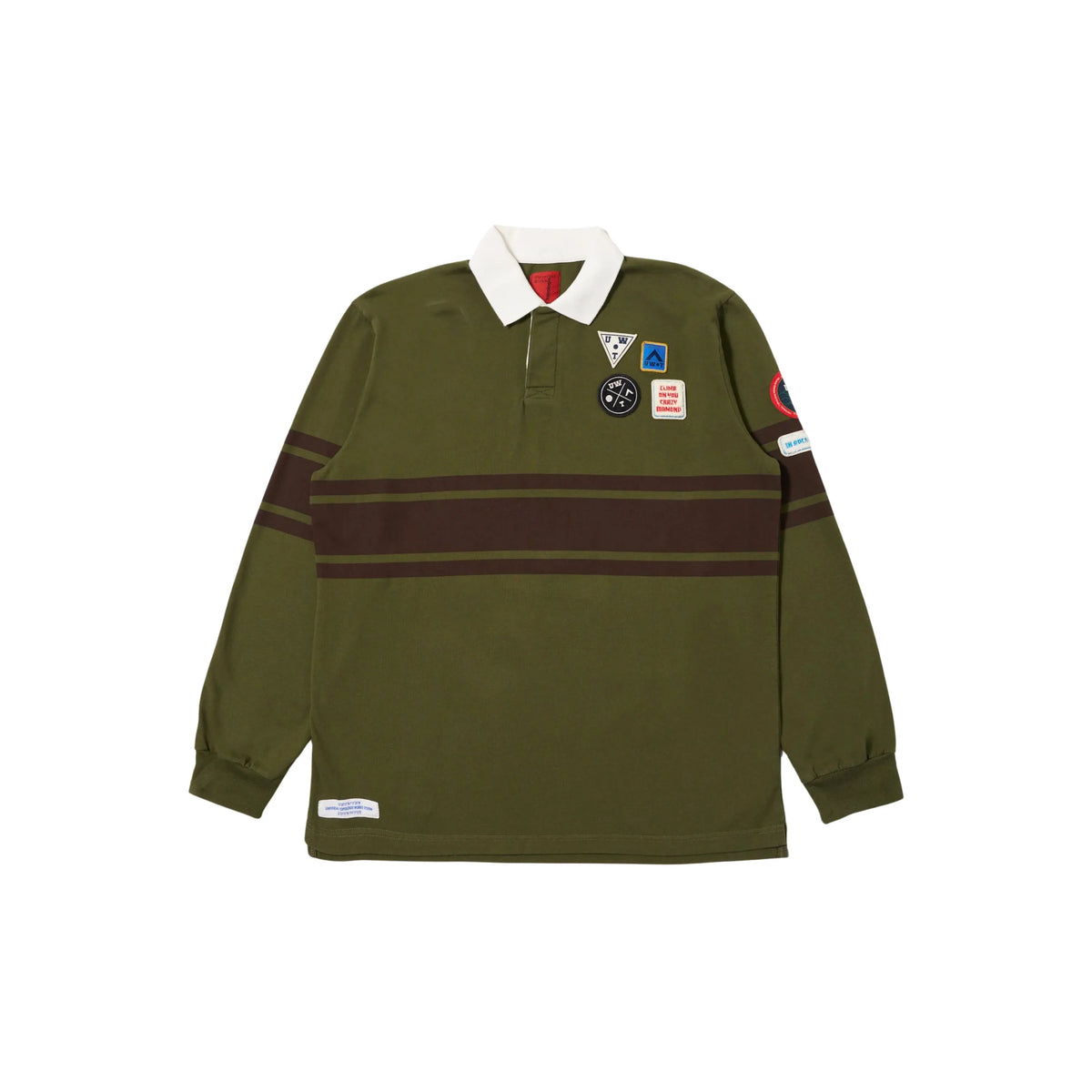 Universal Works Topologie x Universal Works MW Organic Cotton Rugby Shirt Olive/Brown