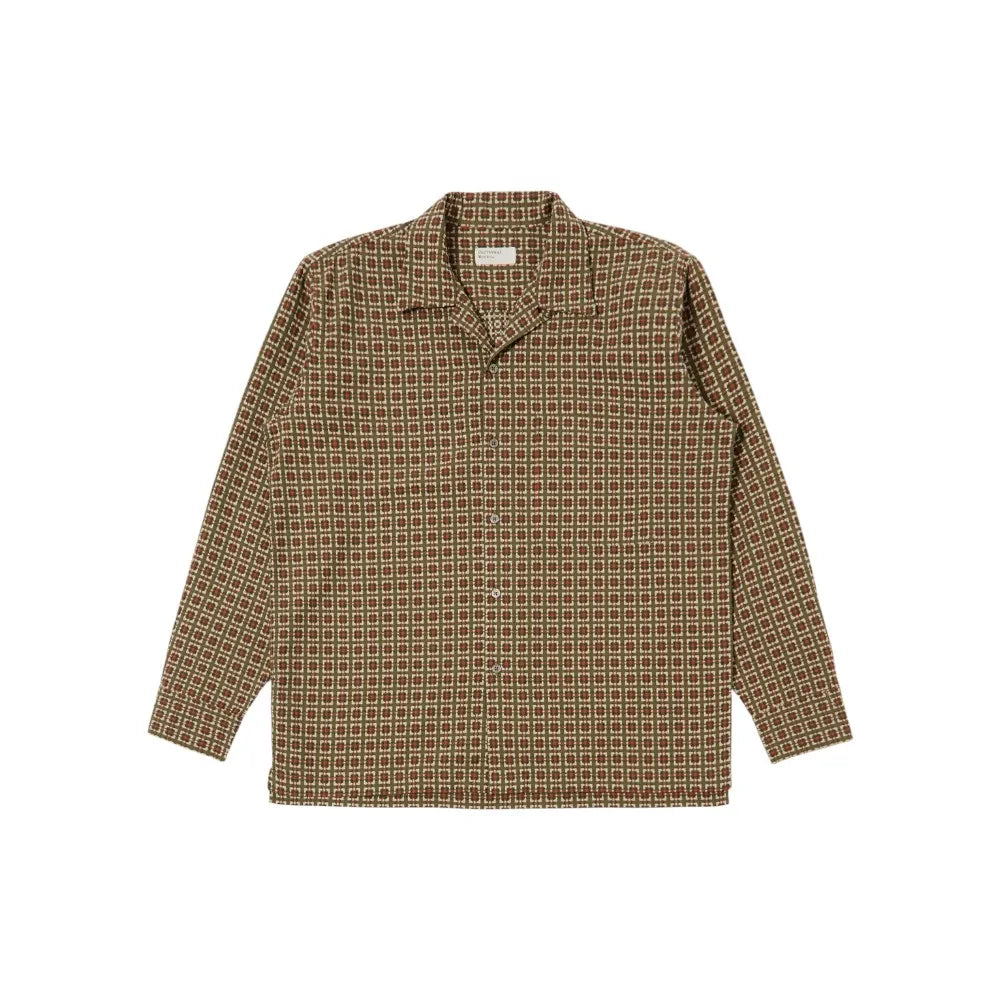 Universal Works Oscar Cotton L/S Camp Shirt Olive