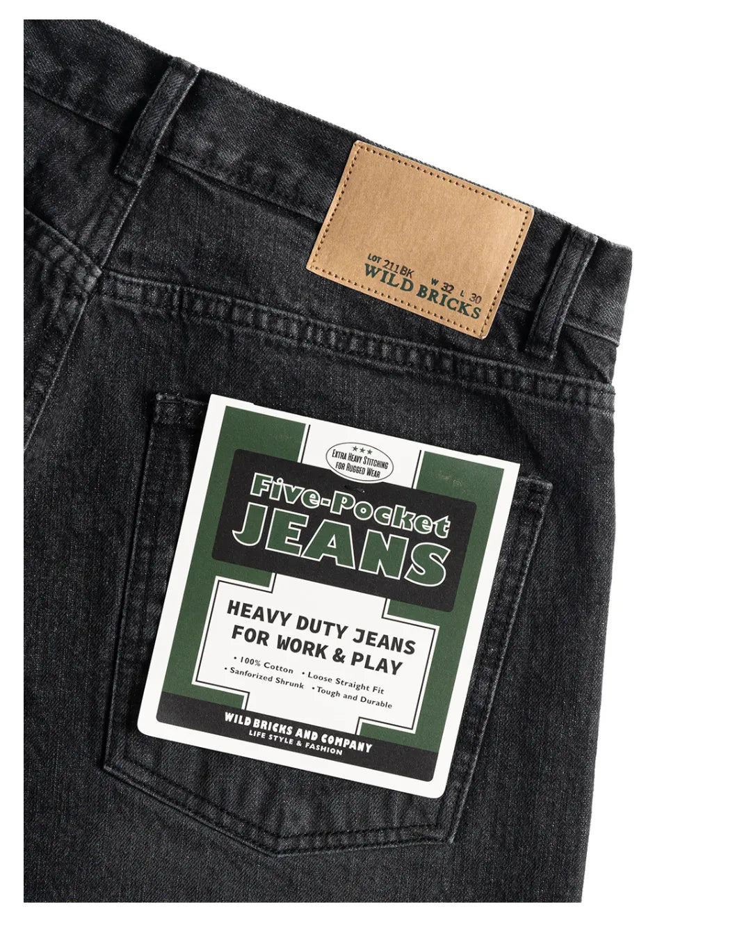 Wild Bricks Five Pocket Jeans Black