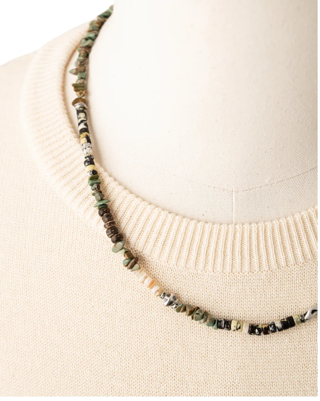 Wild Bricks W23 Ethnic Necklace Moss Green