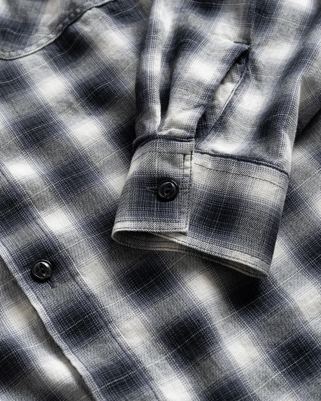 Wild Bricks W23 Ombre Plaid Work Shirt Black