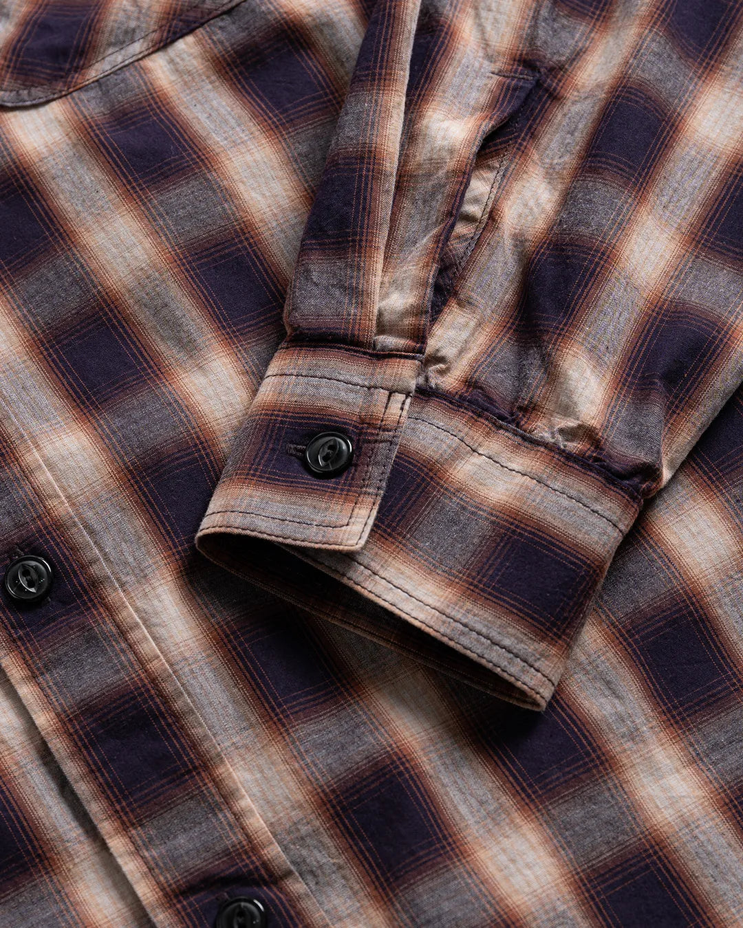 Wild Bricks W23 Ombre Plaid Work Shirt Deep Purple