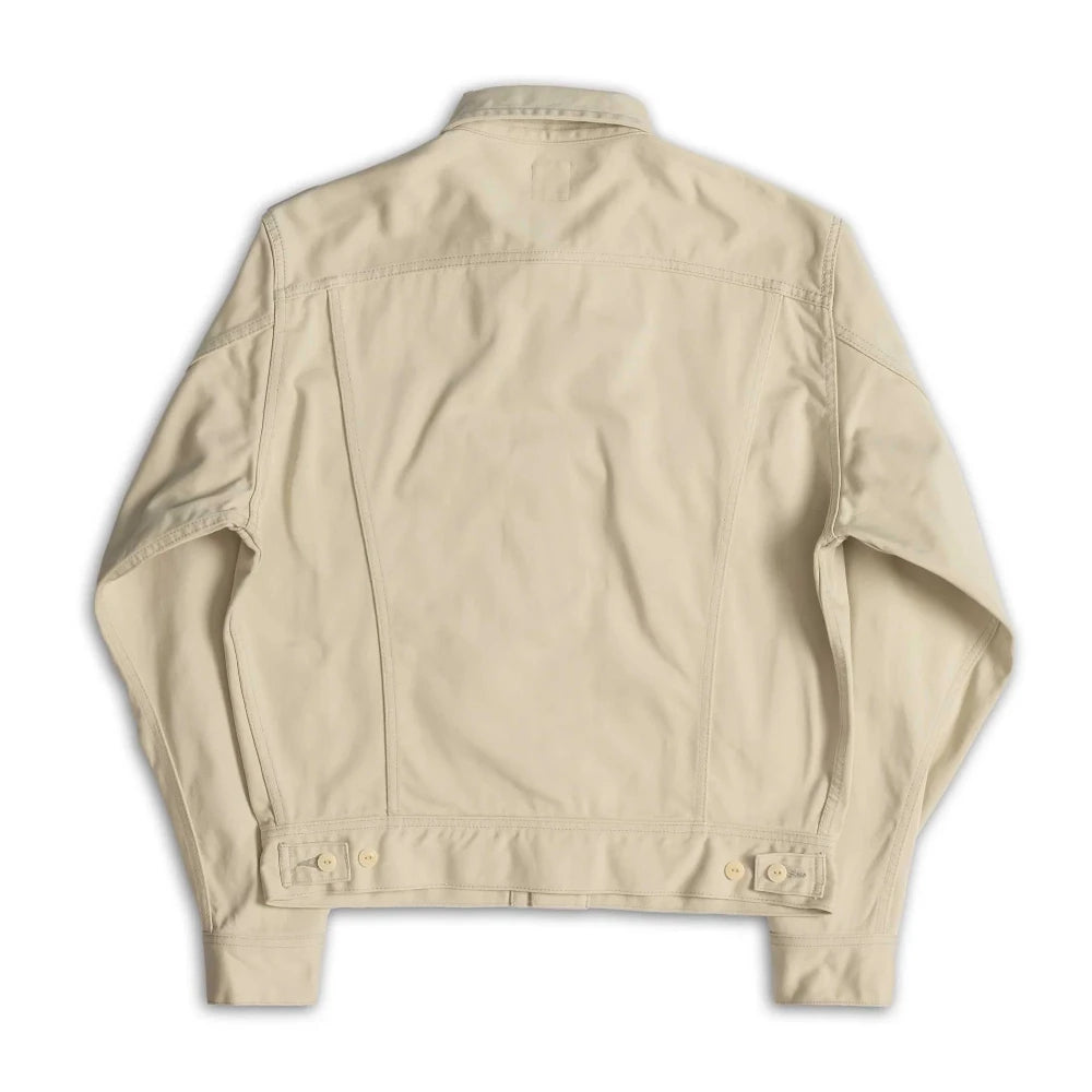 allevol easterner jacket ecru fabric texture detail