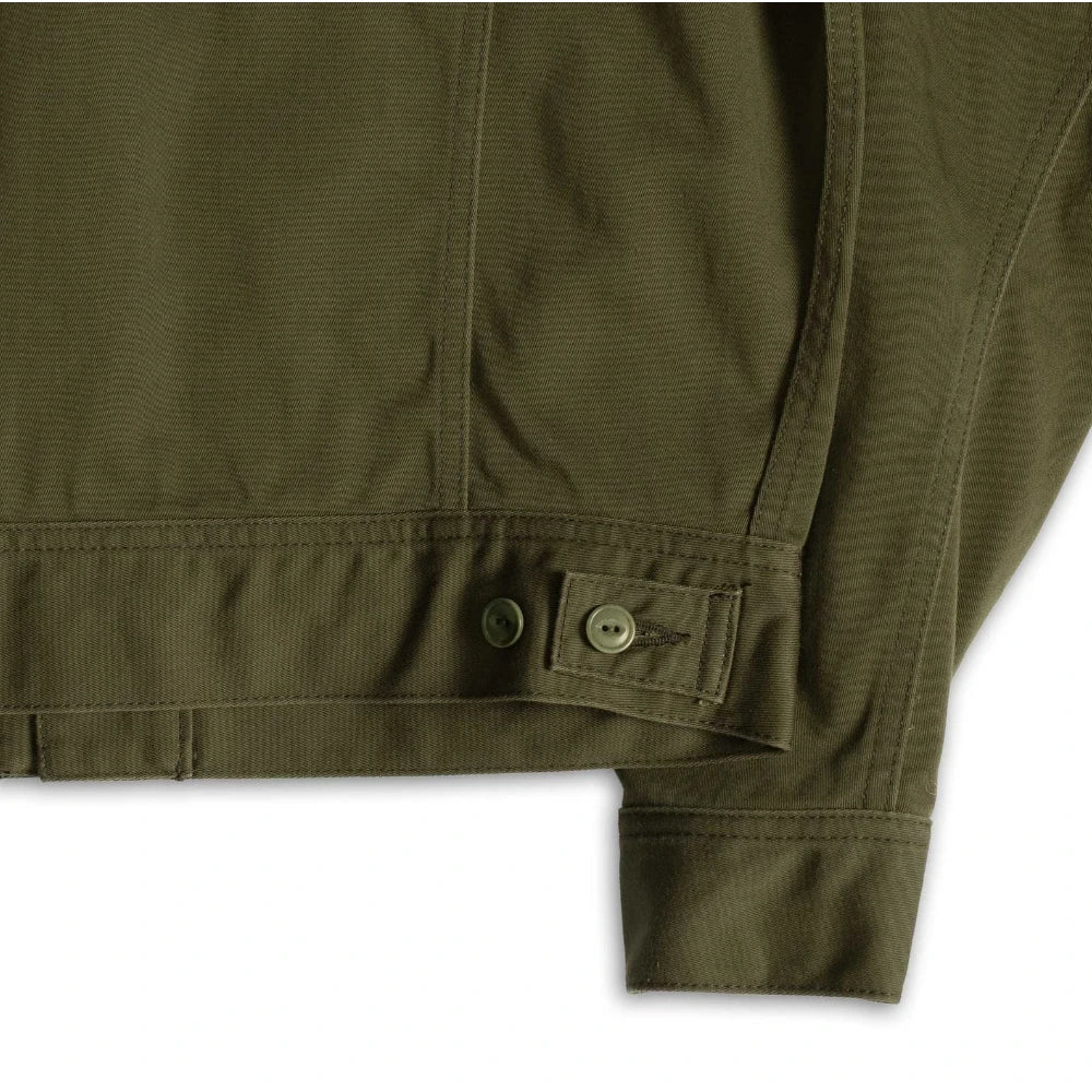 allevol easterner jacket olive front pocket detail