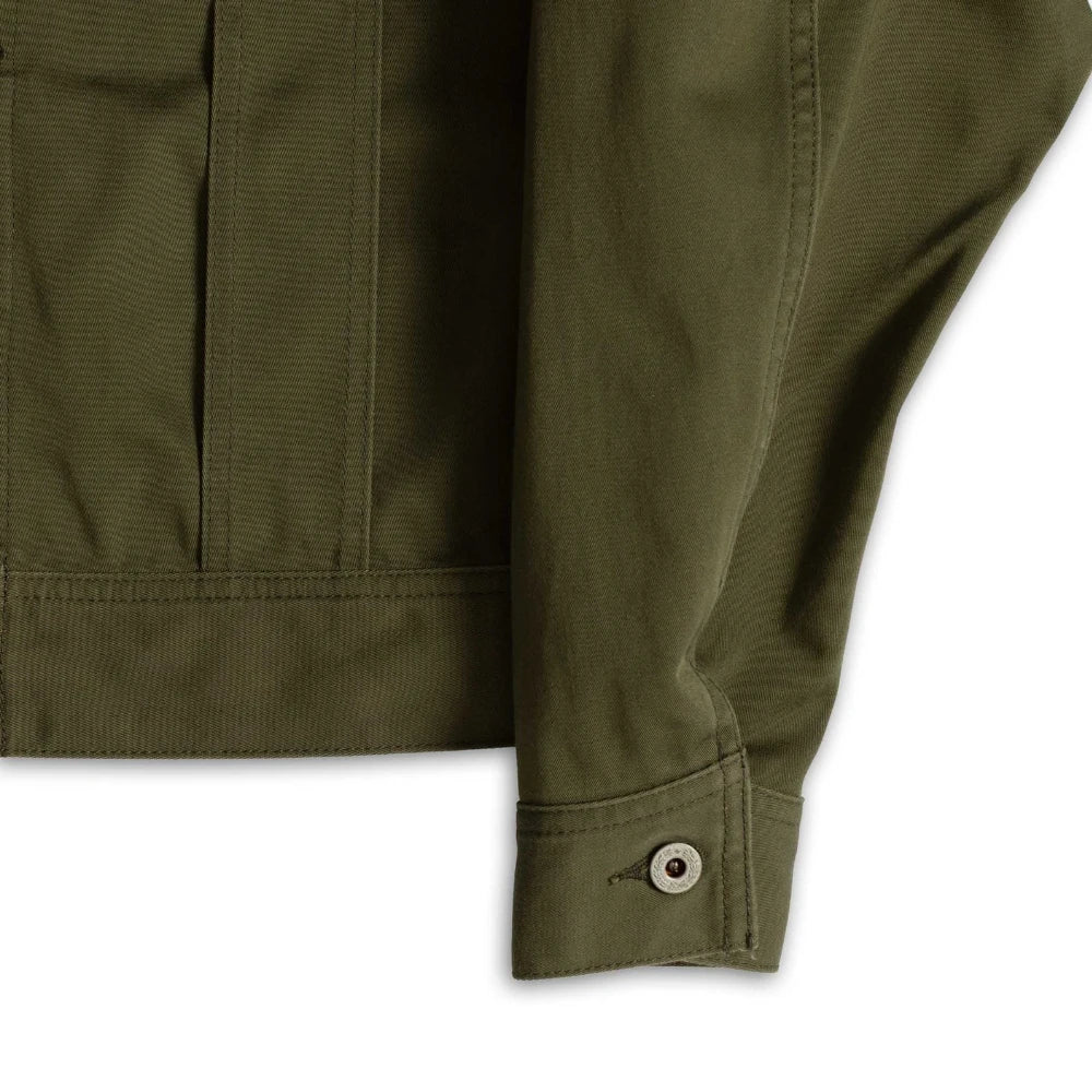 allevol easterner jacket olive side profile detail
