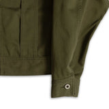 allevol easterner jacket olive side profile detail