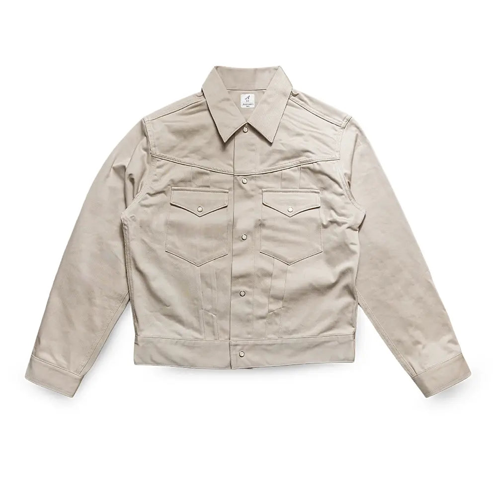 Front view of the Anatomica Samuel Jacket Beige showing the classic tailored silhouette, soft beige tone, and refined minimalist design for Clothier & Sons.