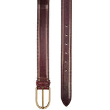 andersons cordovan burgundy belt brass buckle detail