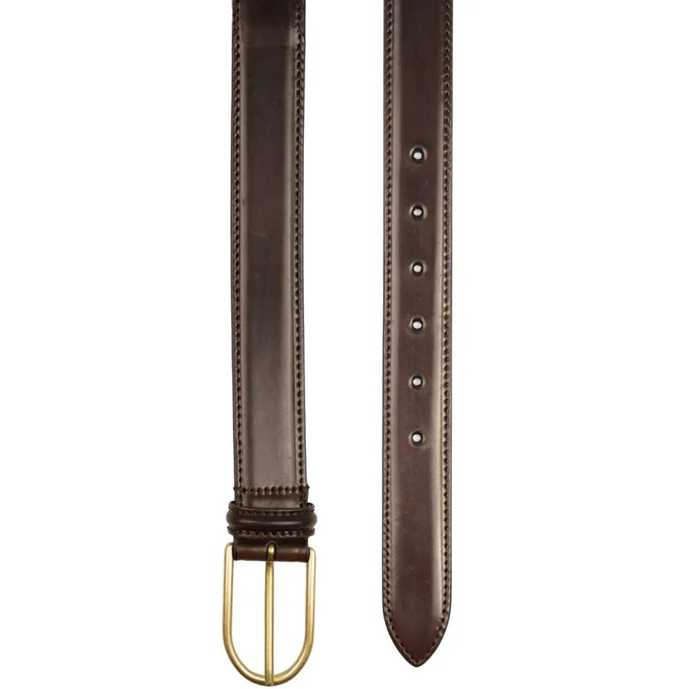 andersons cordovan dark brown belt brass buckle detail