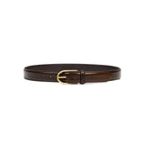 andersons brass buckle belt cordovan dark brown front full view