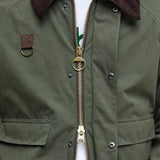 Barbour Spey Oversized Casual Jacket Sage Corduroy Collar Detail