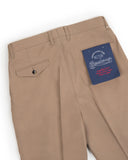 Back view of the Barnstormer Double Pleat Chino 1953 Wool Beige highlighting rear pocket construction and clean tailored proportions for Clothier & Sons.
