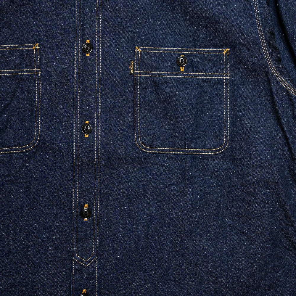 Selvedge detail of the Big John MS005E Selvedge Denim showing the selvedge edge, stitching precision, and authentic Japanese denim craftsmanship for Clothier & Sons.