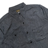 Back view of the Big Yank 1935 Original Chambray Shirt Black highlighting yoke construction, straight hemline, and balanced vintage proportions for Clothier & Sons.