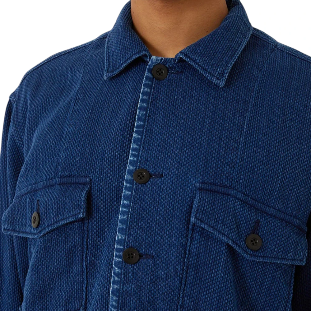 Blue Blue Japan Kasezo Mesashiko Fatigue Shirt Chest Pocket Detail