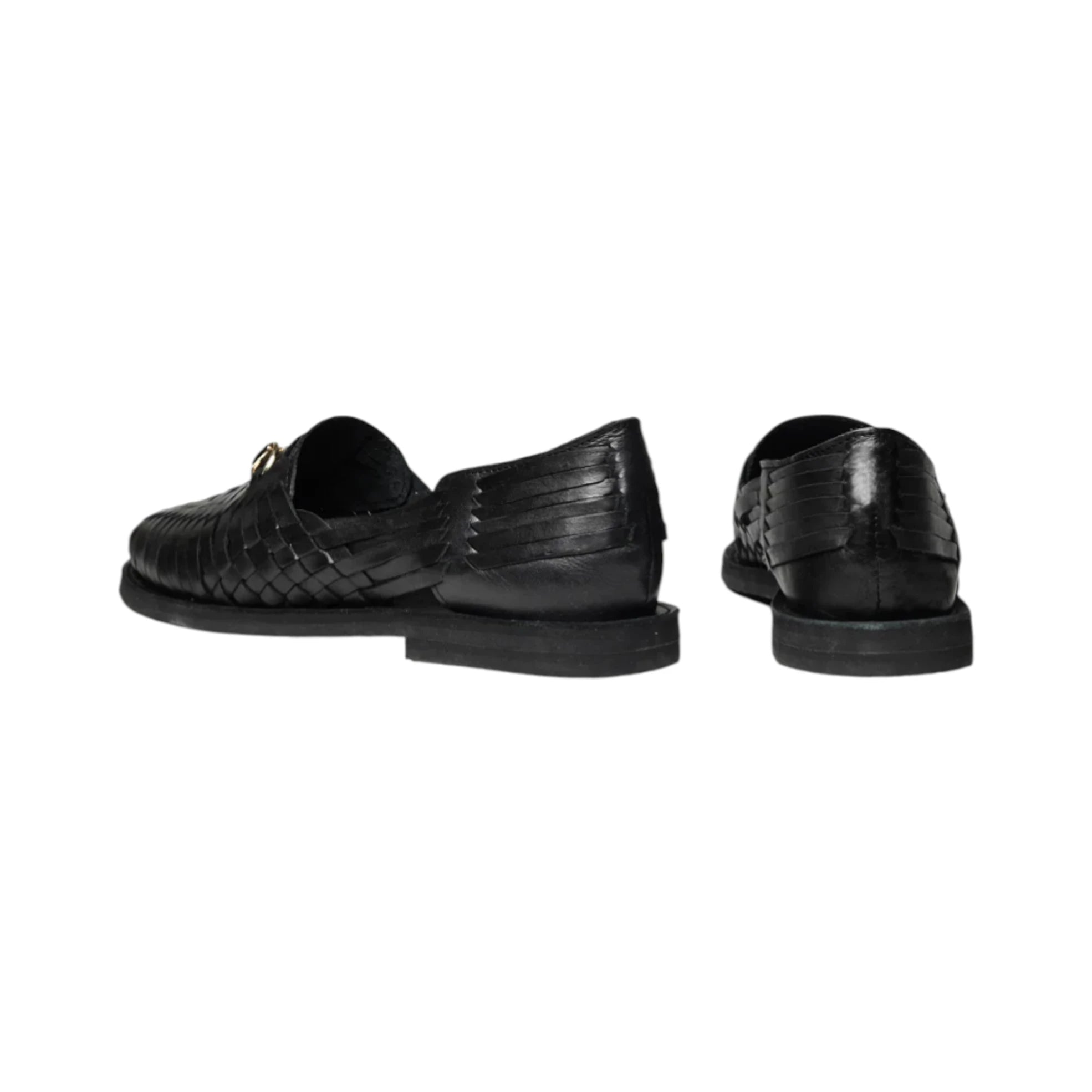 Sole detail of the Chamula Bocado Black showing rubber sole construction and flexible handmade finishing for Clothier & Sons.