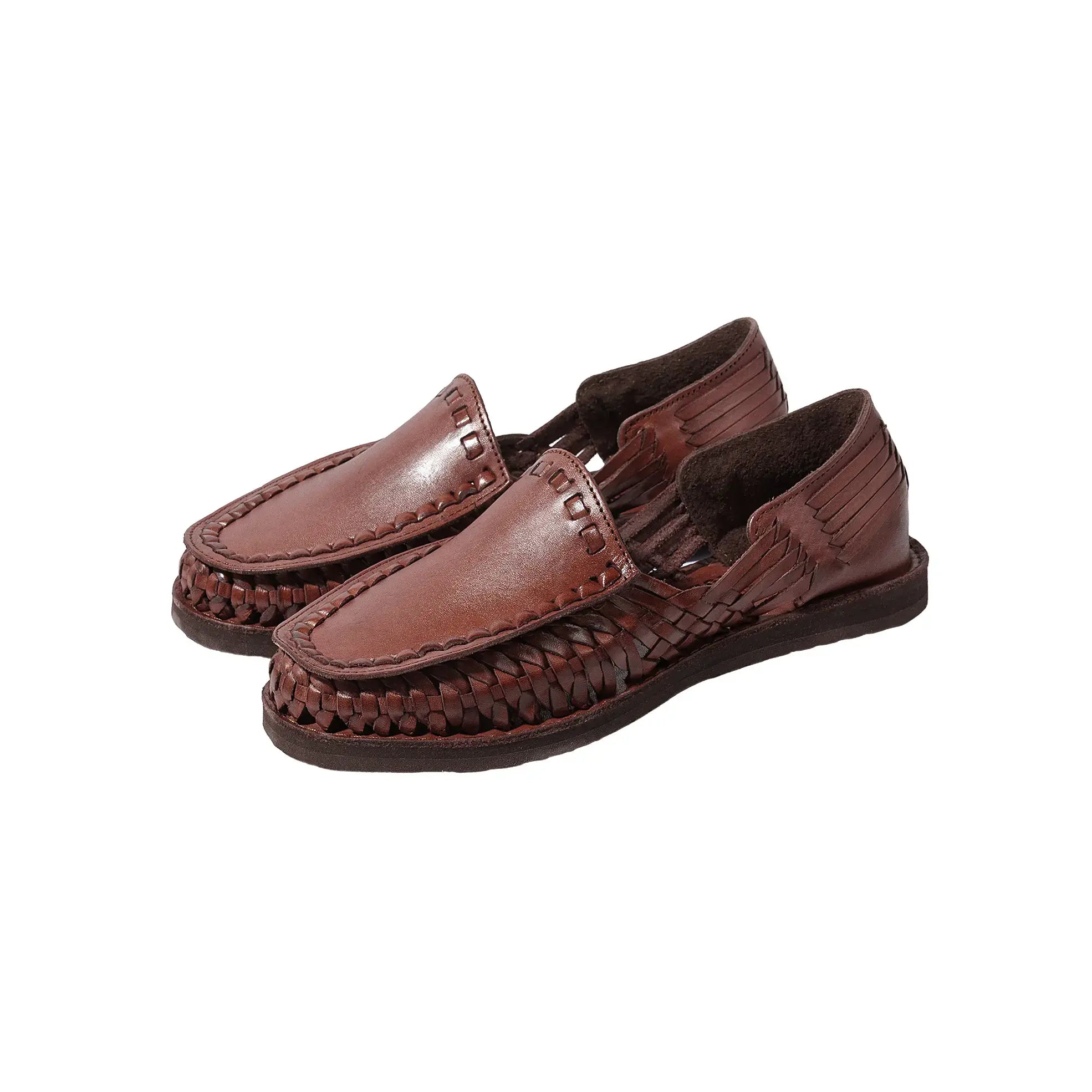 Front three-quarter view of the Chamula Durango Brown showing the ankle boot silhouette, smooth brown leather upper, and handcrafted construction for Clothier & Sons.